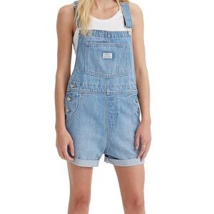 Levi's Light Blue Denim Short Overalls - Women's